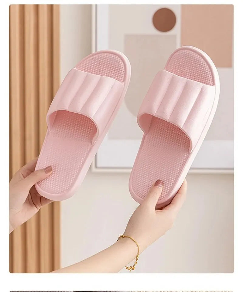 Fashion Women's Summer Slippers Eva High Quality Soft Bottom Sandals Shoes For Men Indoor Non-Slip Female Cloud Cushion Slides