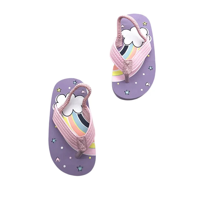 Little Kid Sandals with Back Strap Boys Girls Water Shoes for Beach and Pool Toddler Flip Flops Shoes