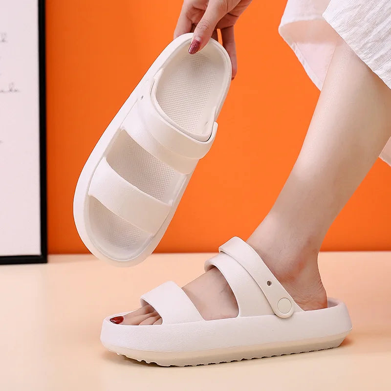 2023 Summer New Two Wear Sandals Fashion Casual Beach Shoes Slides Women Soft Outdoor Sports Couple Driving Slippers Men Women