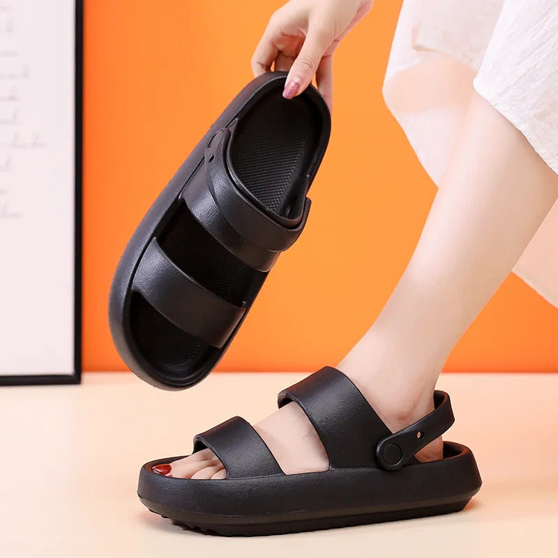 2023 Summer New Two Wear Sandals Fashion Casual Beach Shoes Slides Women Soft Outdoor Sports Couple Driving Slippers Men Women