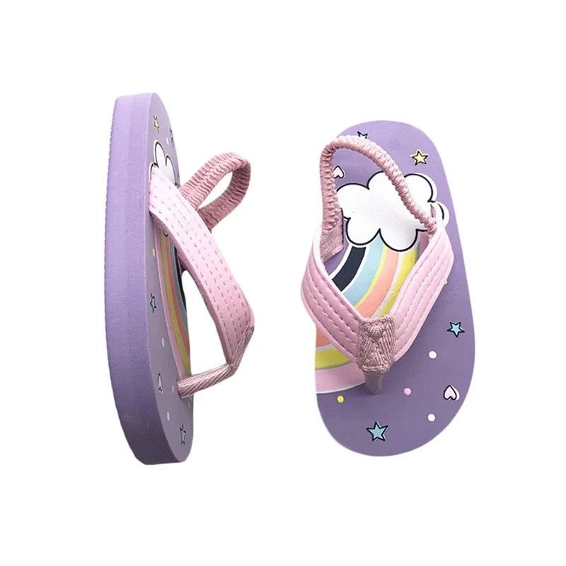 Little Kid Sandals with Back Strap Boys Girls Water Shoes for Beach and Pool Toddler Flip Flops Shoes