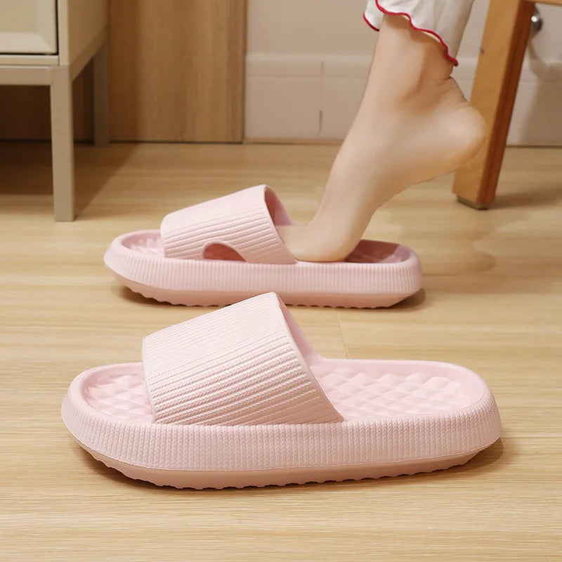 Non-slip women's slippers Thick Platform Bathroom Slippers Fashion Soft Sole EVA Indoor Slides Woman Sandals 2024 Summer