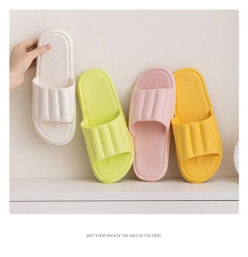 Fashion Women's Summer Slippers Eva High Quality Soft Bottom Sandals Shoes For Men Indoor Non-Slip Female Cloud Cushion Slides