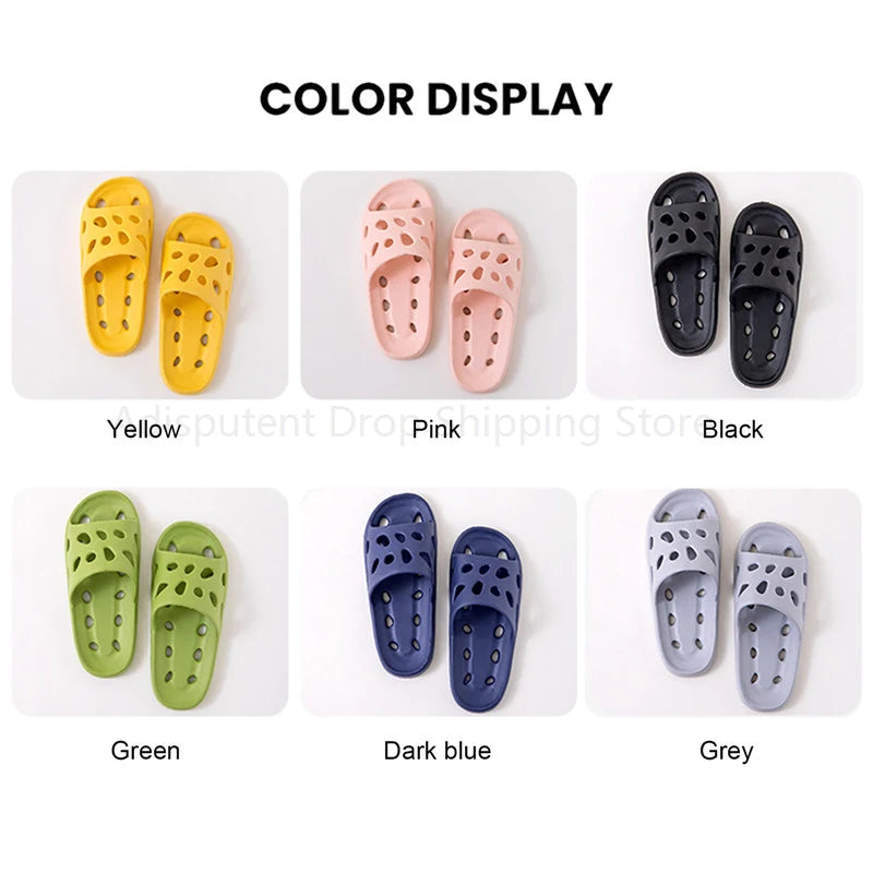 Summer Slippers Couple Cute Bear Cartoon Print Soft Sole Indoor Sandals Men Non-Slip Outdoor Beach Shoes Women Bathroom Footwear