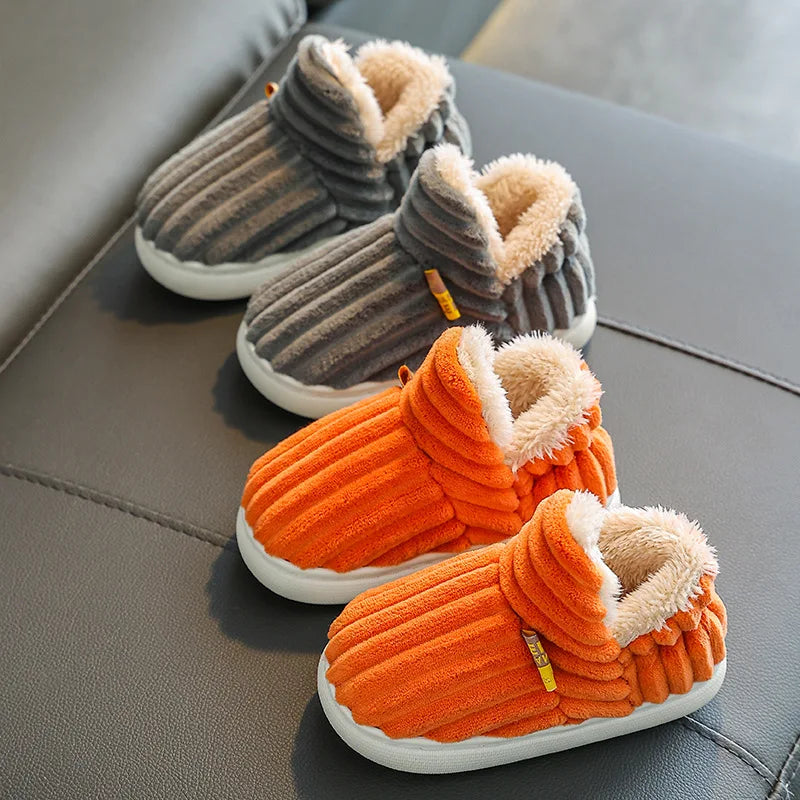 Children's cotton slippers Winter boy baby bag with 1-3 years old 2 warm indoor home children women's cotton shoes woolen shoes