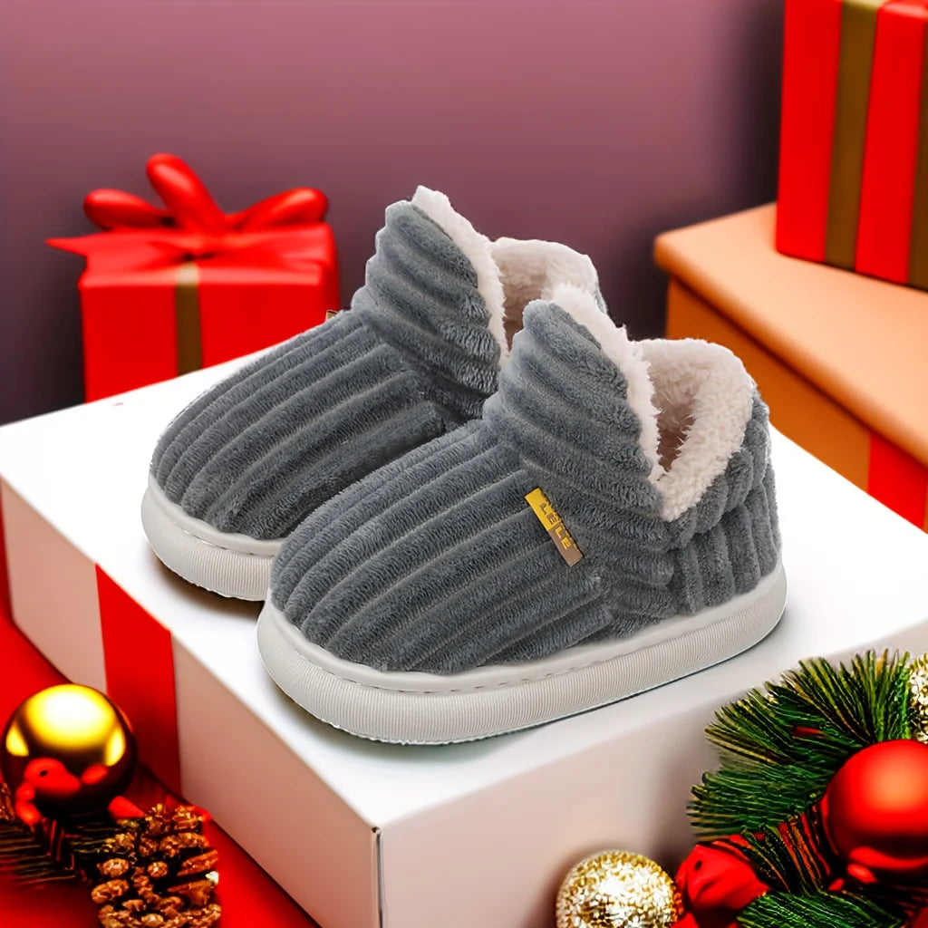 Children's cotton slippers Winter boy baby bag with 1-3 years old 2 warm indoor home children women's cotton shoes woolen shoes