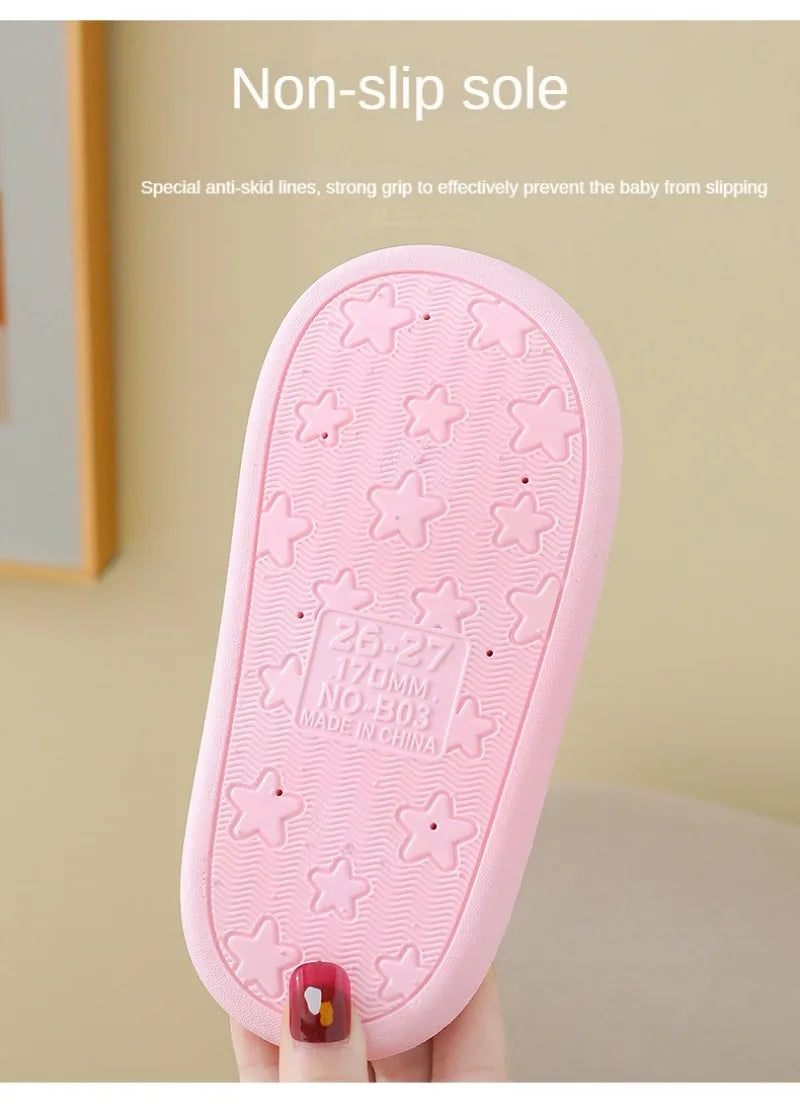 Summer Kids Home Shoes Flip Flops Baby Girls Slippers for Children Cartoon Unicorn Bathroom Antislip Thick Sole Slides