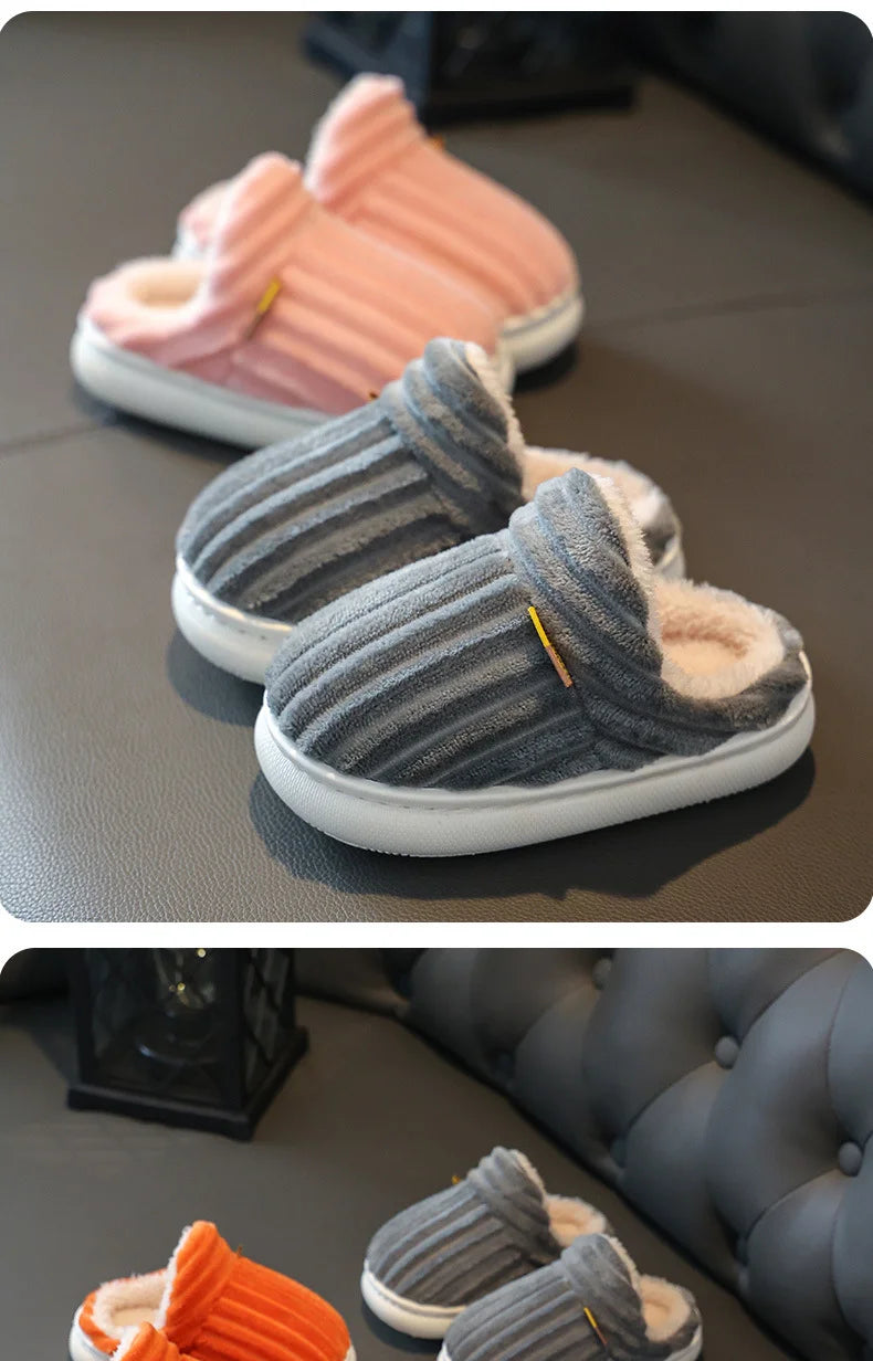 Children's cotton slippers Winter boy baby bag with 1-3 years old 2 warm indoor home children women's cotton shoes woolen shoes