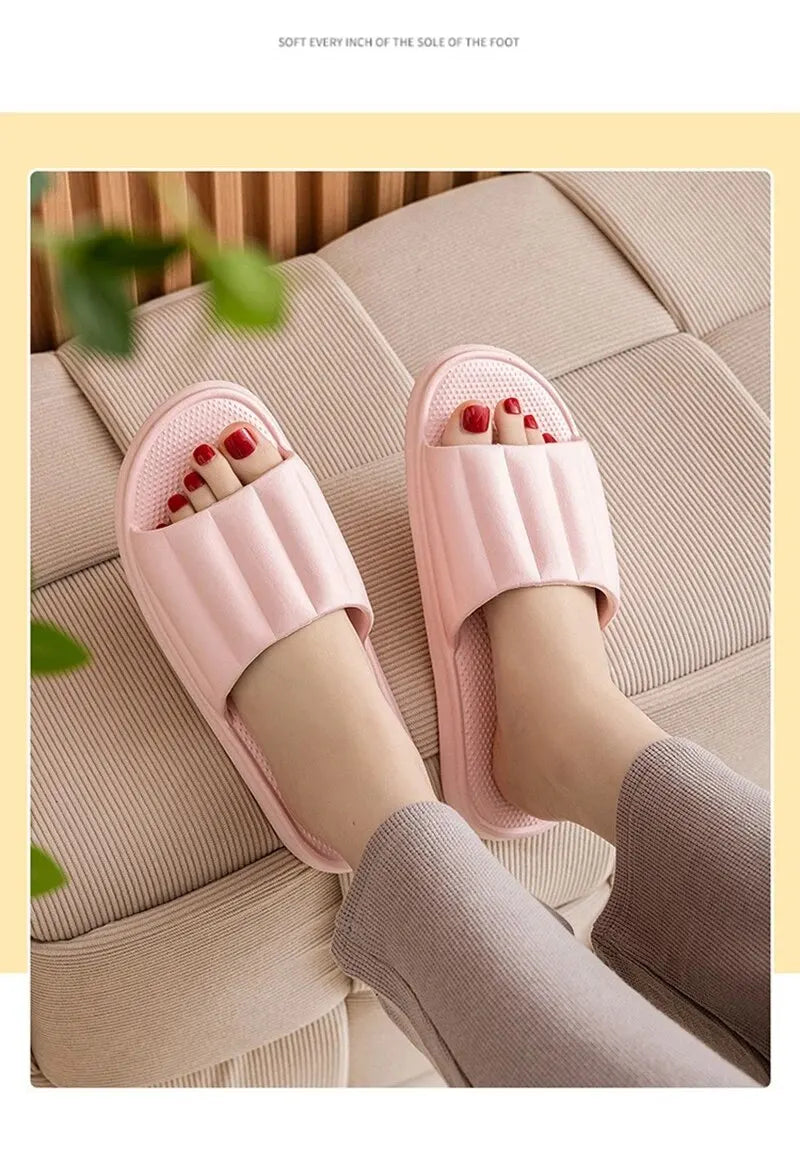 Fashion Women's Summer Slippers Eva High Quality Soft Bottom Sandals Shoes For Men Indoor Non-Slip Female Cloud Cushion Slides