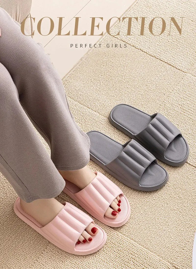 Fashion Women's Summer Slippers Eva High Quality Soft Bottom Sandals Shoes For Men Indoor Non-Slip Female Cloud Cushion Slides