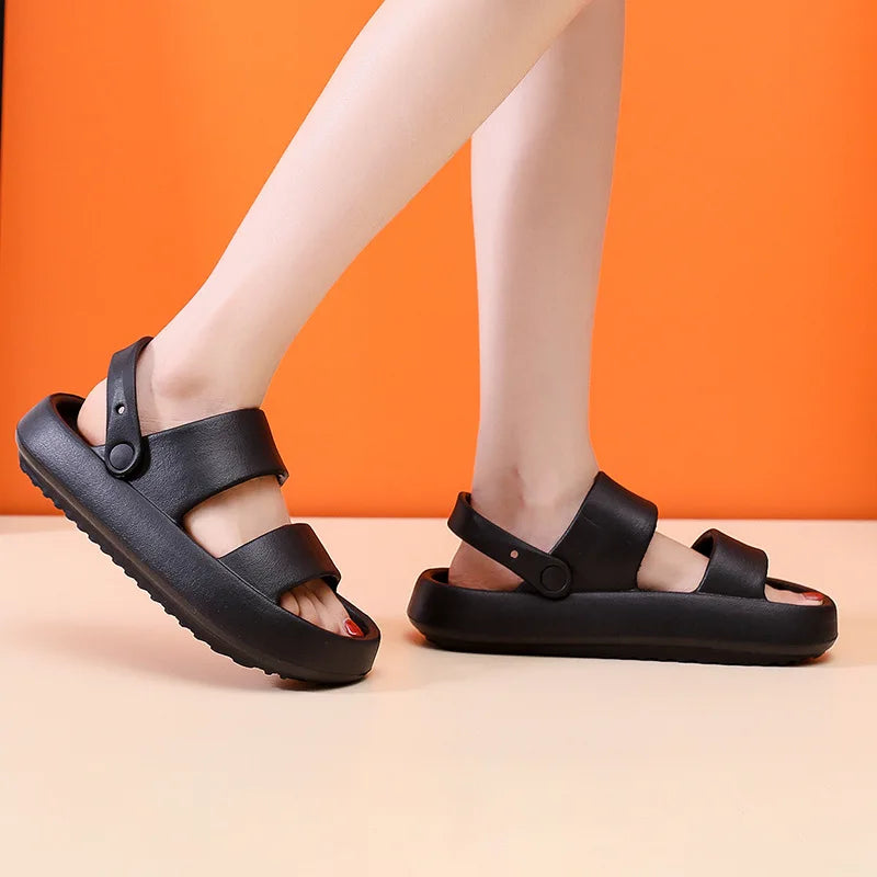 2023 Summer New Two Wear Sandals Fashion Casual Beach Shoes Slides Women Soft Outdoor Sports Couple Driving Slippers Men Women