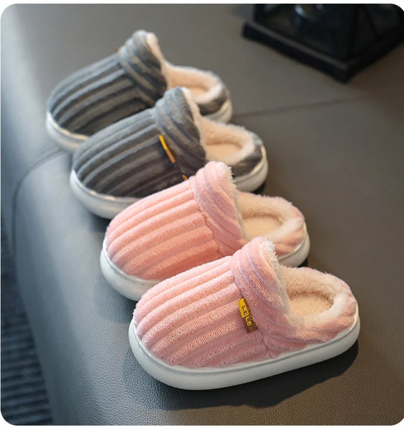 Children's cotton slippers Winter boy baby bag with 1-3 years old 2 warm indoor home children women's cotton shoes woolen shoes