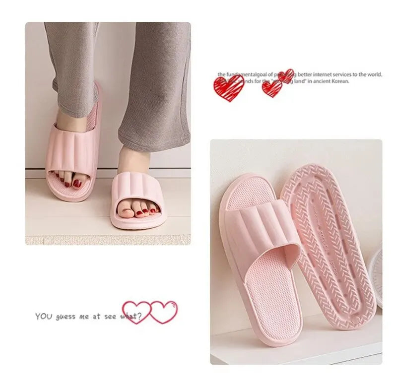 Fashion Women's Summer Slippers Eva High Quality Soft Bottom Sandals Shoes For Men Indoor Non-Slip Female Cloud Cushion Slides